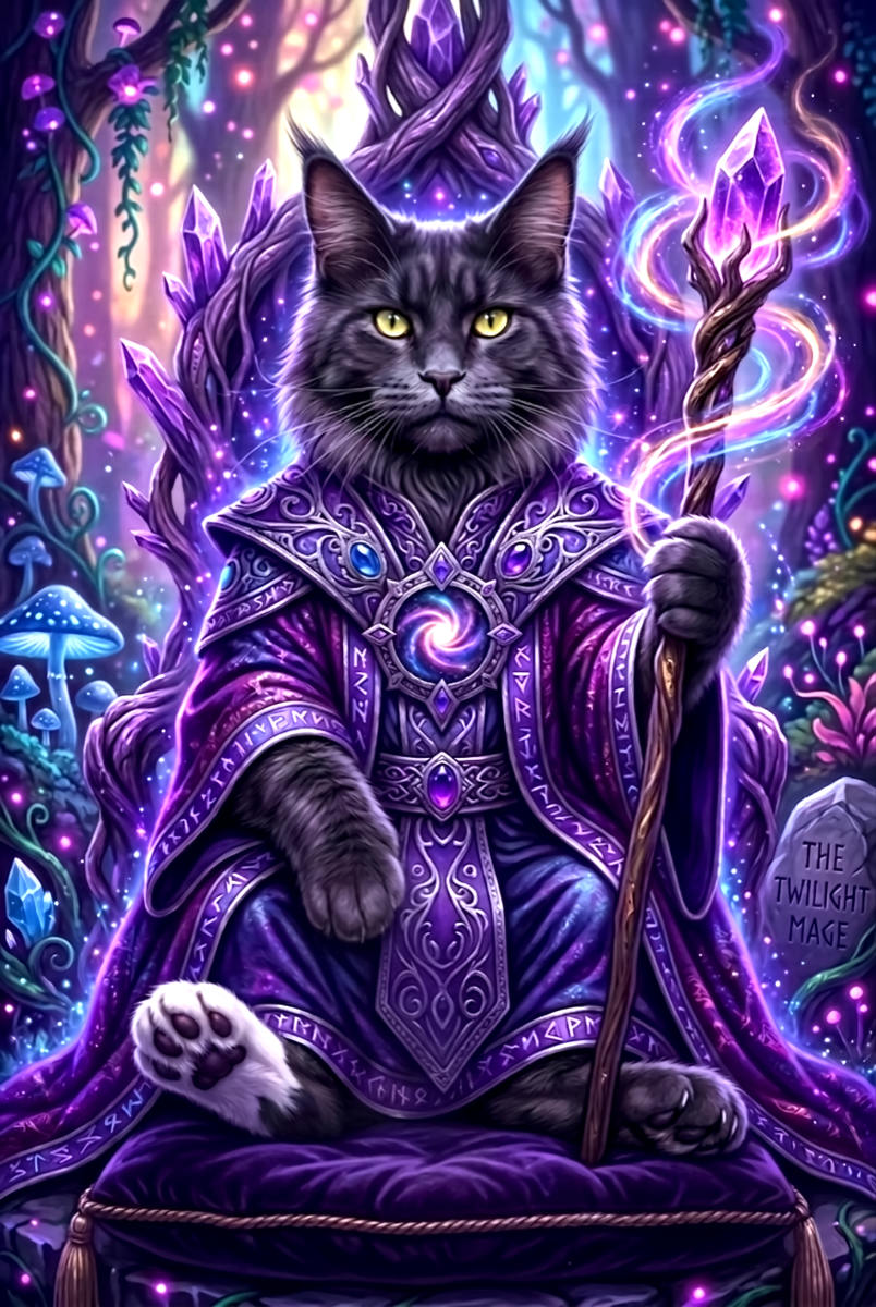 Fatasy portret van Maine Coon'
